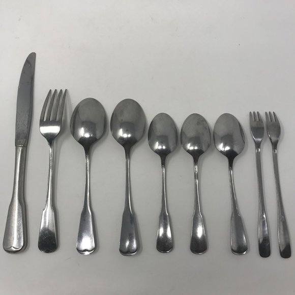 9 pc Oneida Profile Plymouth Rock Stainless Flatware MCM - Picture 4 of 4